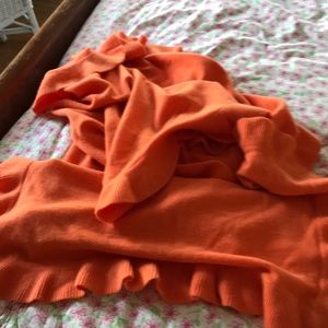 Cashmere orange scarf with ruffle. Lilly Pulitzer